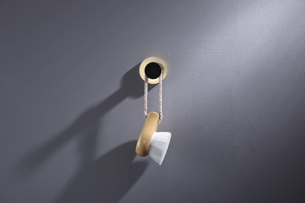 Aqua RONDO Single Robe Hook - Brushed Gold & Black