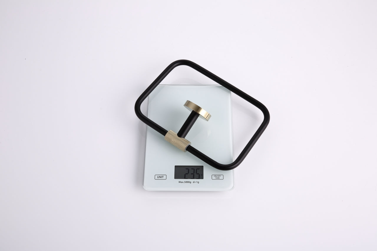 Aqua Rondo Towel Ring - Brushed Gold & Black