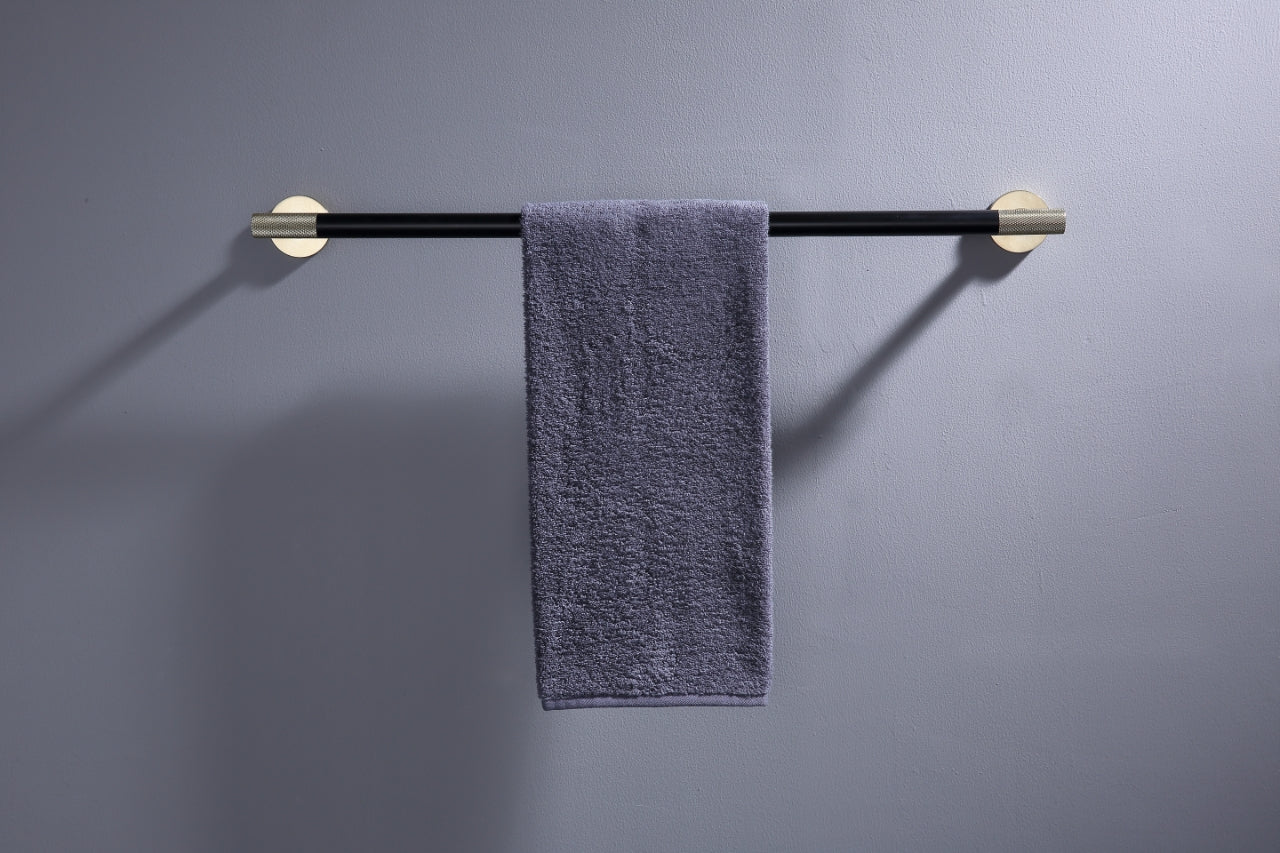 Aqua Rondo Towel Bar - Brushed Gold & Black