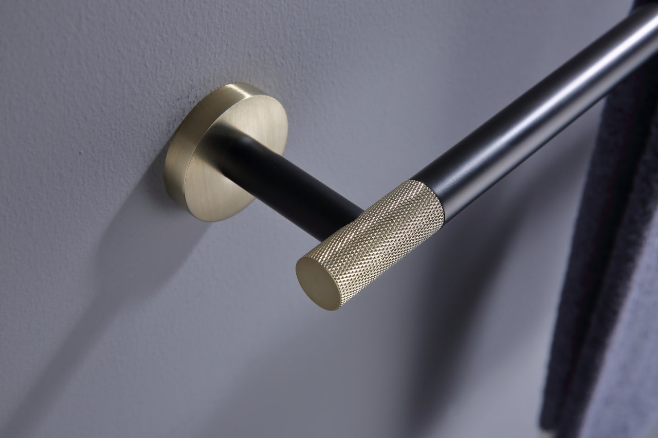 Aqua Rondo Towel Bar - Brushed Gold & Black
