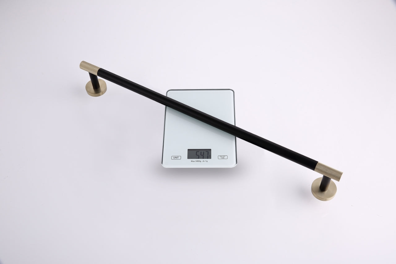 Aqua Rondo Towel Bar - Brushed Gold & Black