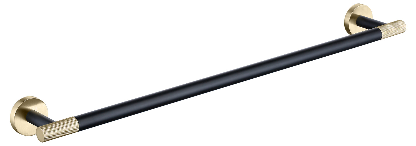 Aqua Rondo Towel Bar - Brushed Gold & Black