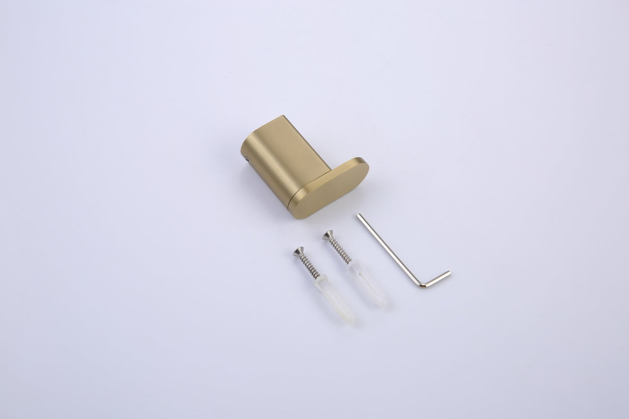 Aqua Chiaro Single Rob Hook - Brushed Gold