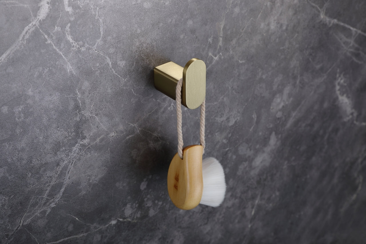 Aqua Chiaro Single Rob Hook - Brushed Gold