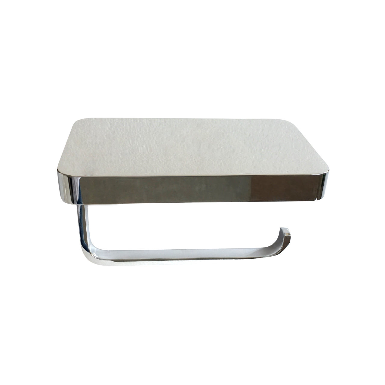 Aqua PLATO Toilet Paper Holder With Shelf Chrome