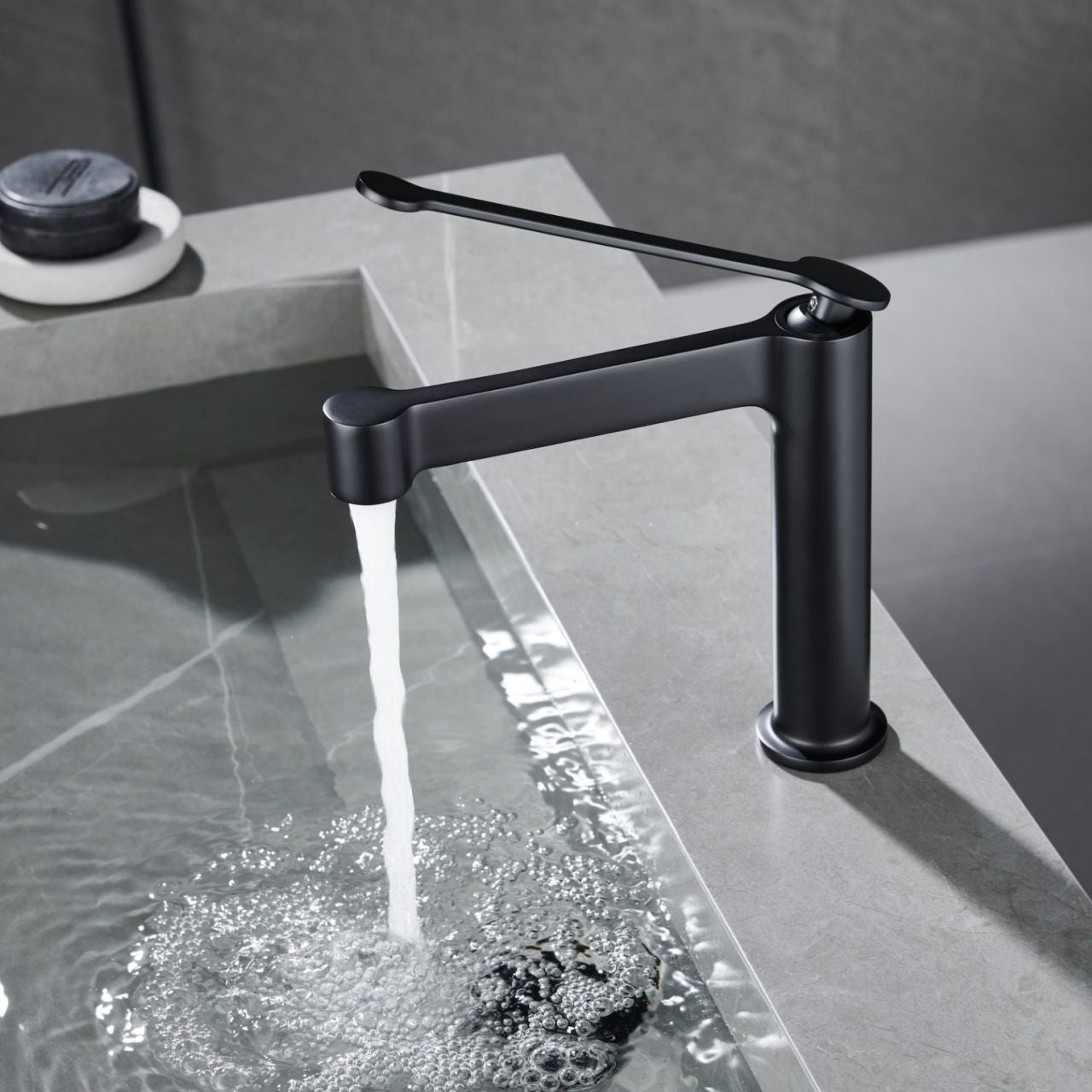 Aqua Mirante Single Lever Bathroom Vanity Faucet Black