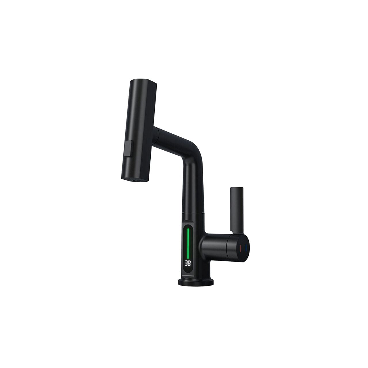 Aqua Klein Single Lever Temperature Digital Display Faucet Matte Black