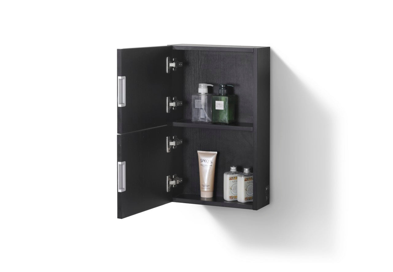 Bathroom Linen Side Cabinet w/ 2 Storage Areas Black