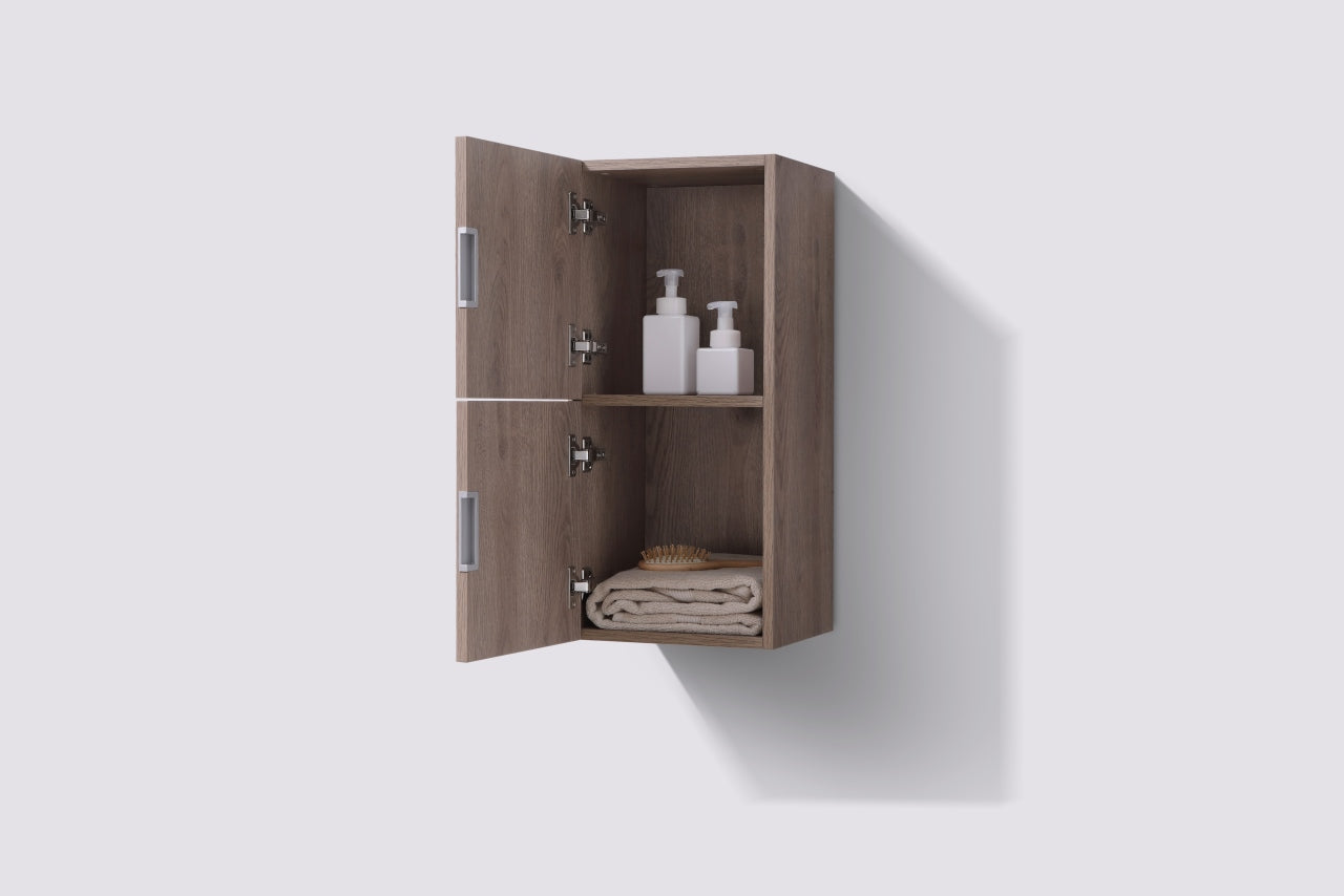 Bathroom Linen Side Cabinet w/ 2 Storage Areas Butternut