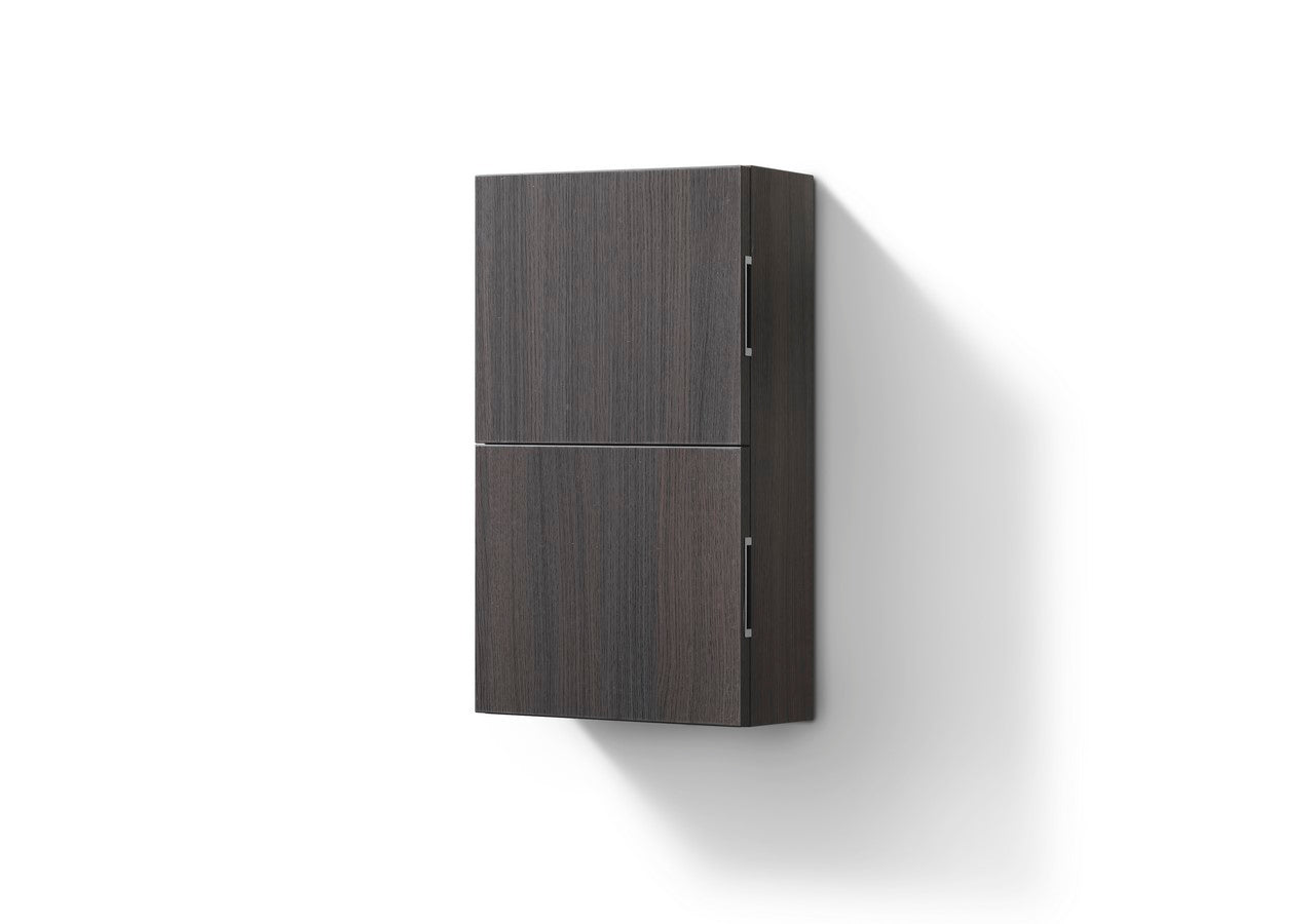 Bathroom Linen Side Cabinet w/ 2 Storage Areas Gray Oak