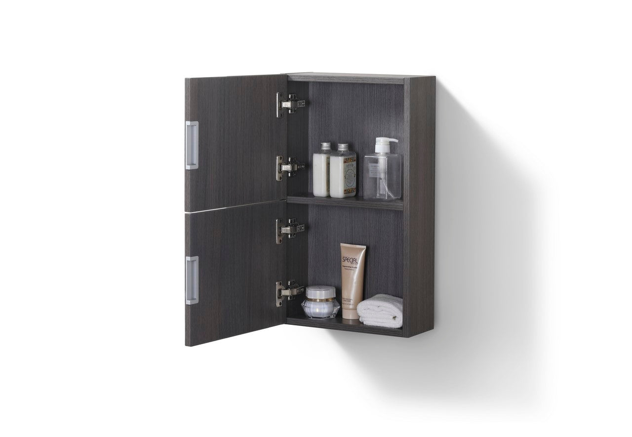 Bathroom Linen Side Cabinet w/ 2 Storage Areas Gray Oak