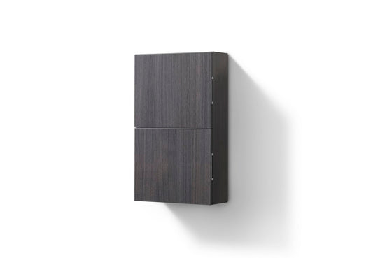 Bathroom Linen Side Cabinet w/ 2 Storage Areas High Gloss Gray Oak