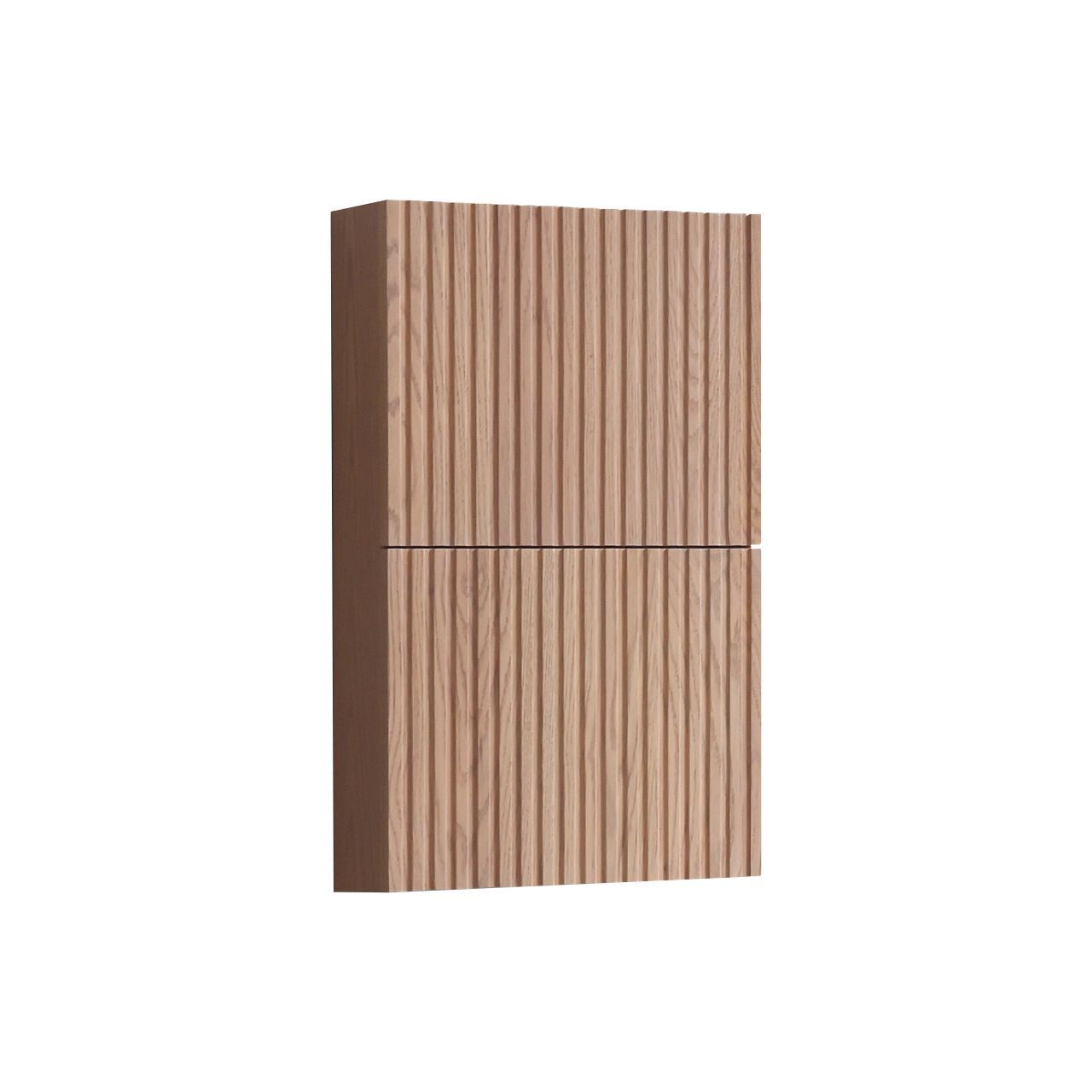 Bathroom Linen Side Cabinet w/ 2 Storage Areas Oak Wood