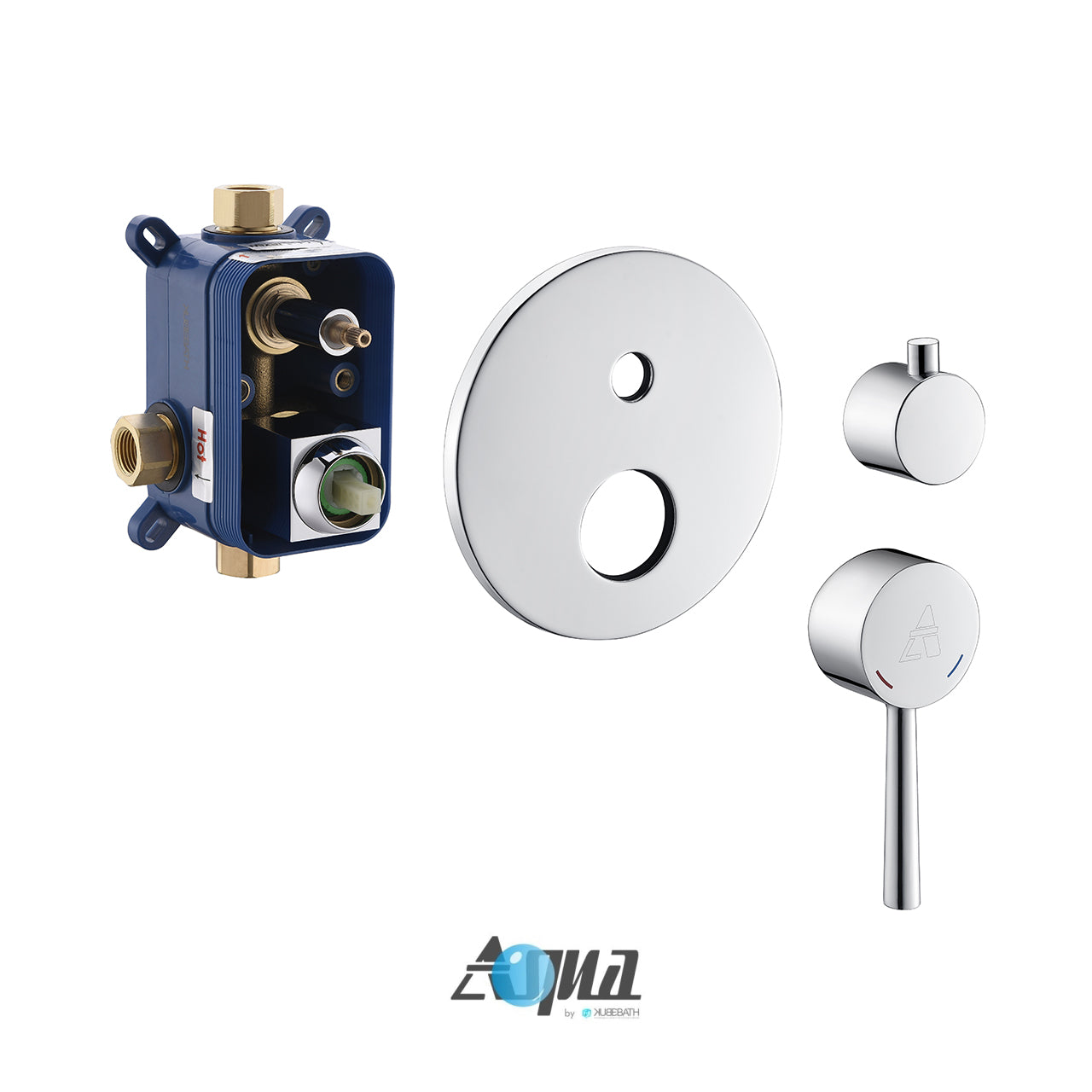 Aqua Rondo Shower Set w/ Ceiling Mount 8" Rain Shower and Tub Filler