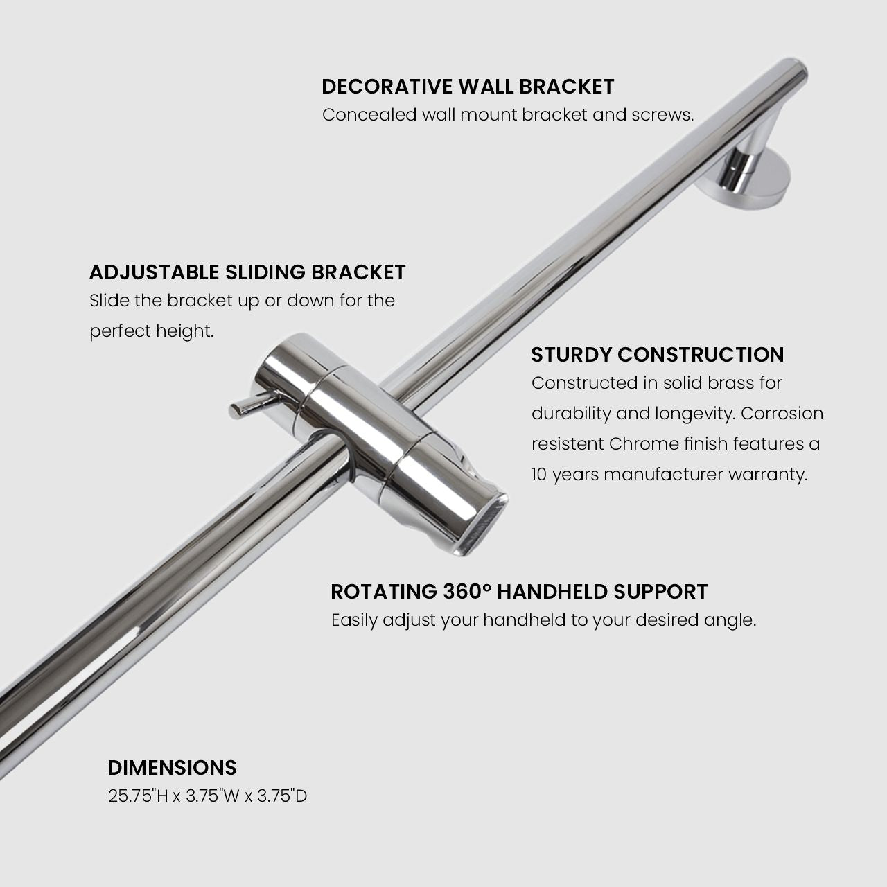 Aqua Rondo by KubeBath Round Sliding Bar