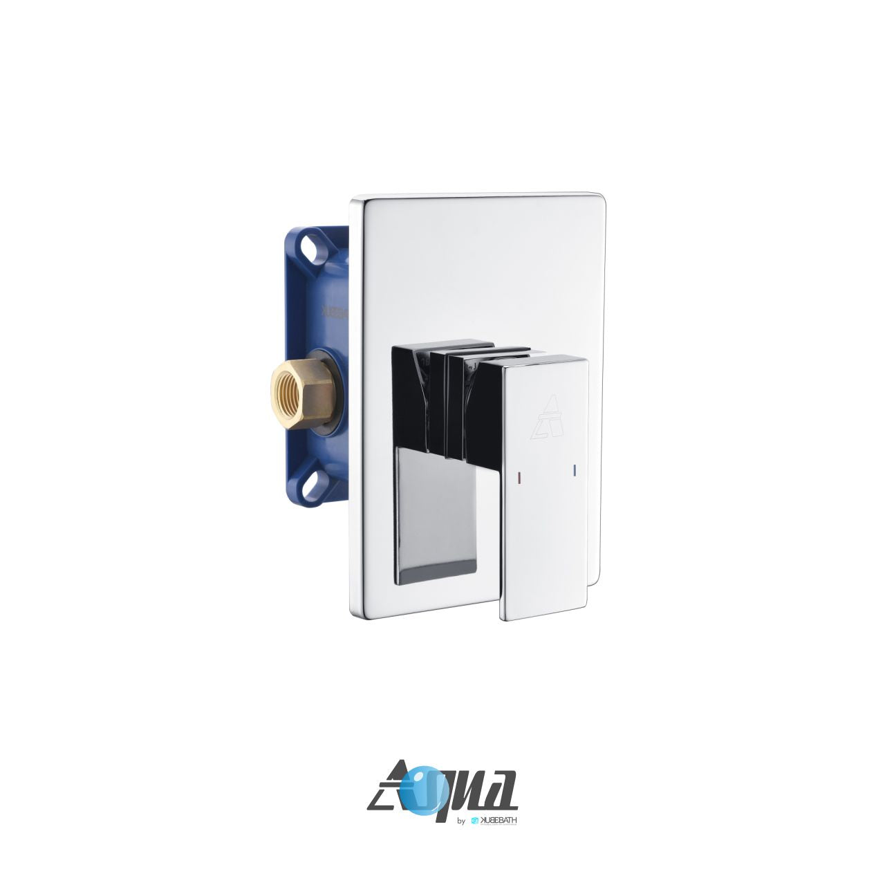 Aqua Piazza by KubeBath 1-Way Rough-In Valve With Cover Plate, Handle Chrome