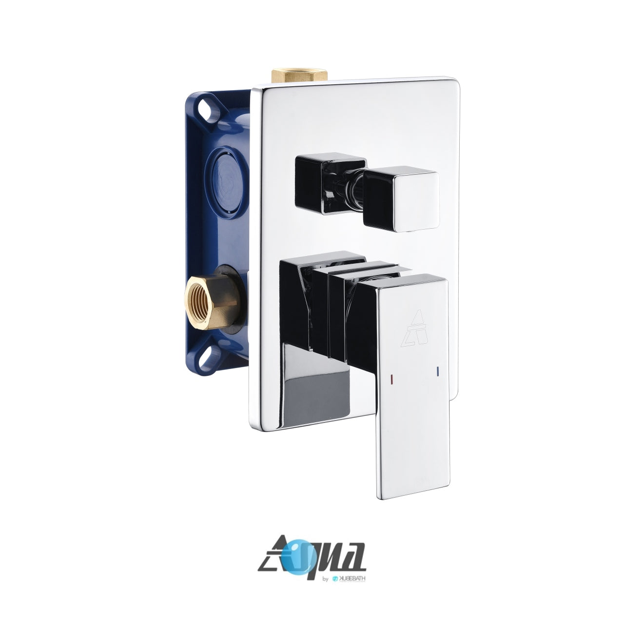 Aqua Piazza Brass Shower Set w/ 8" Square Rain Shower, 4 Body Jets and Handheld
