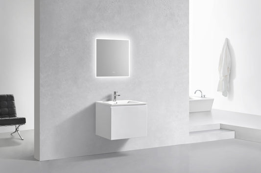 24'' Balli Modern Wall Mount Bathroom Vanity Gloss White