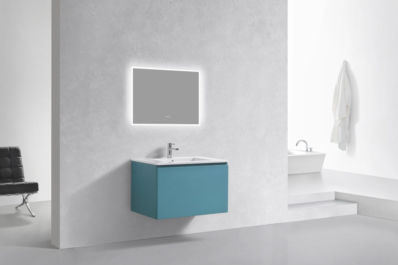32'' Balli Modern Wall Mount Bathroom Vanity Teal Green