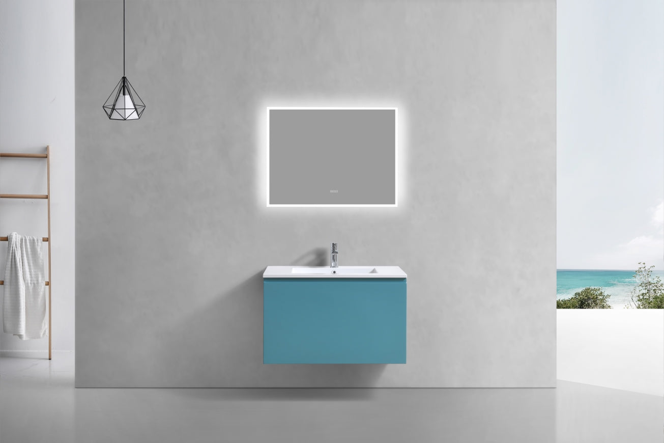 32'' Balli Modern Wall Mount Bathroom Vanity Teal Green