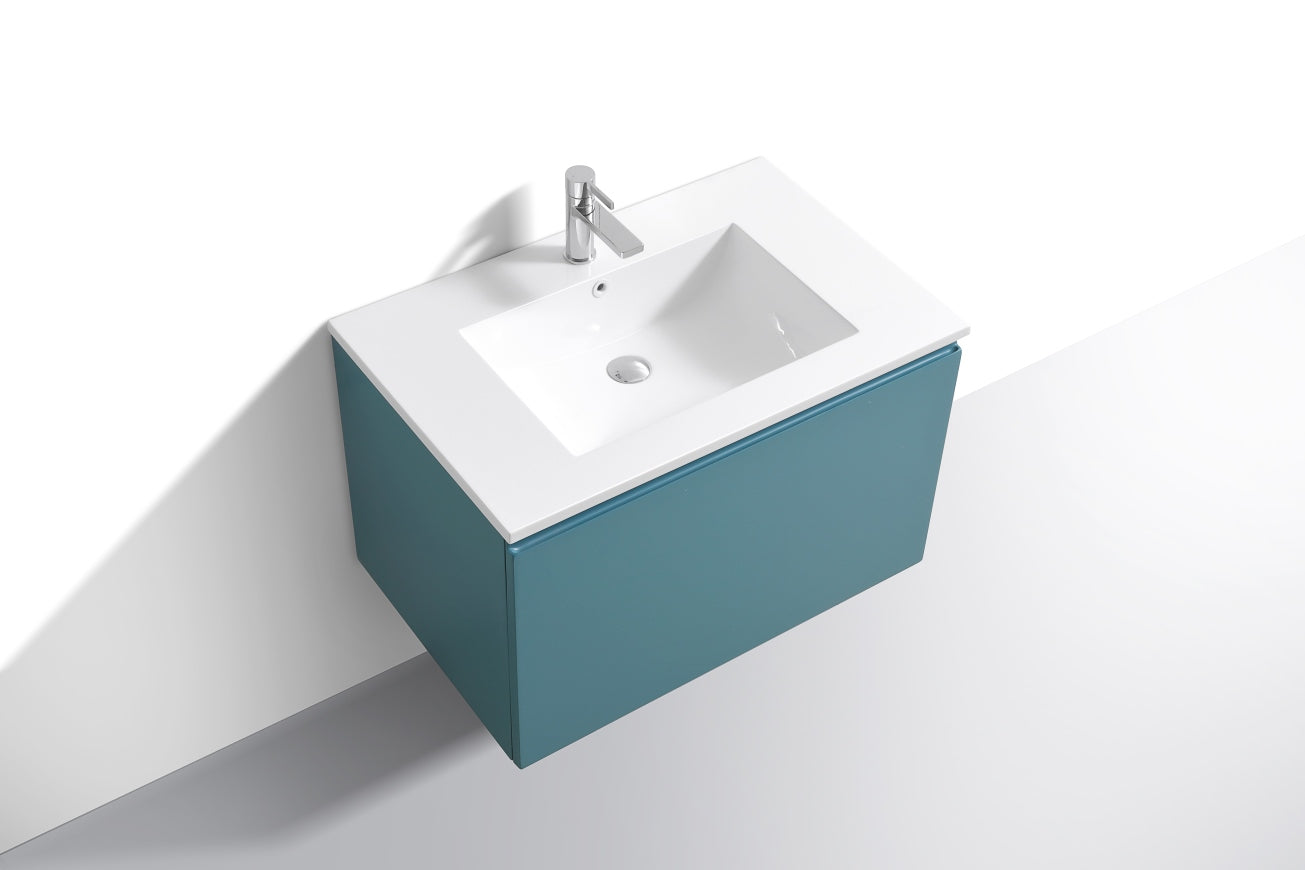 32'' Balli Modern Wall Mount Bathroom Vanity Teal Green