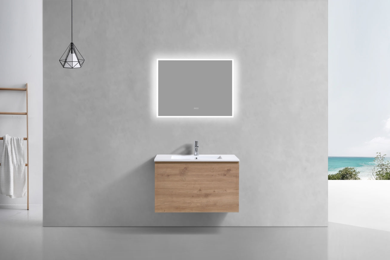 32'' Balli Modern Wall Mount Bathroom Vanity White Oak