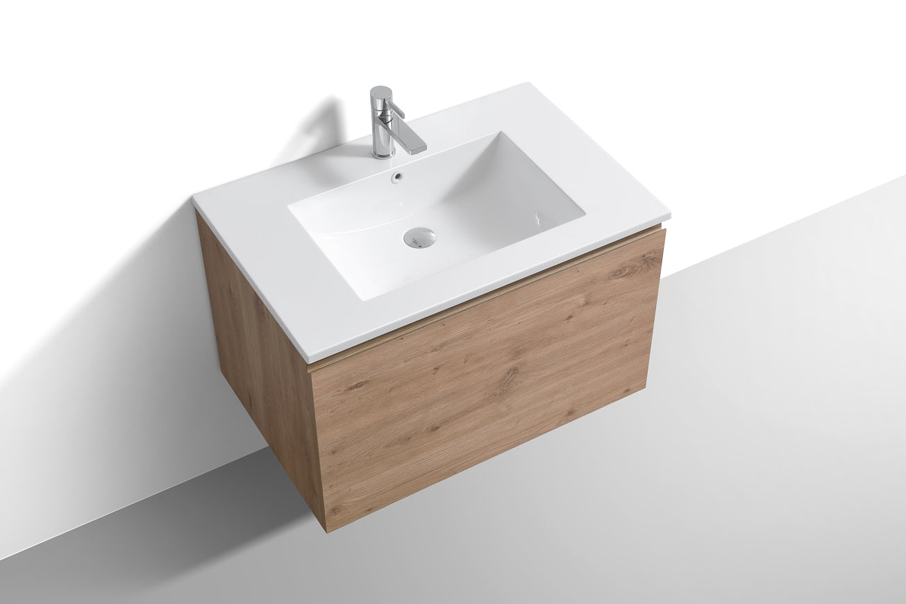 32'' Balli Modern Wall Mount Bathroom Vanity White Oak