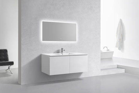 48'' Balli Modern Wall Mount Single Sink Bathroom Vanity Gloss White
