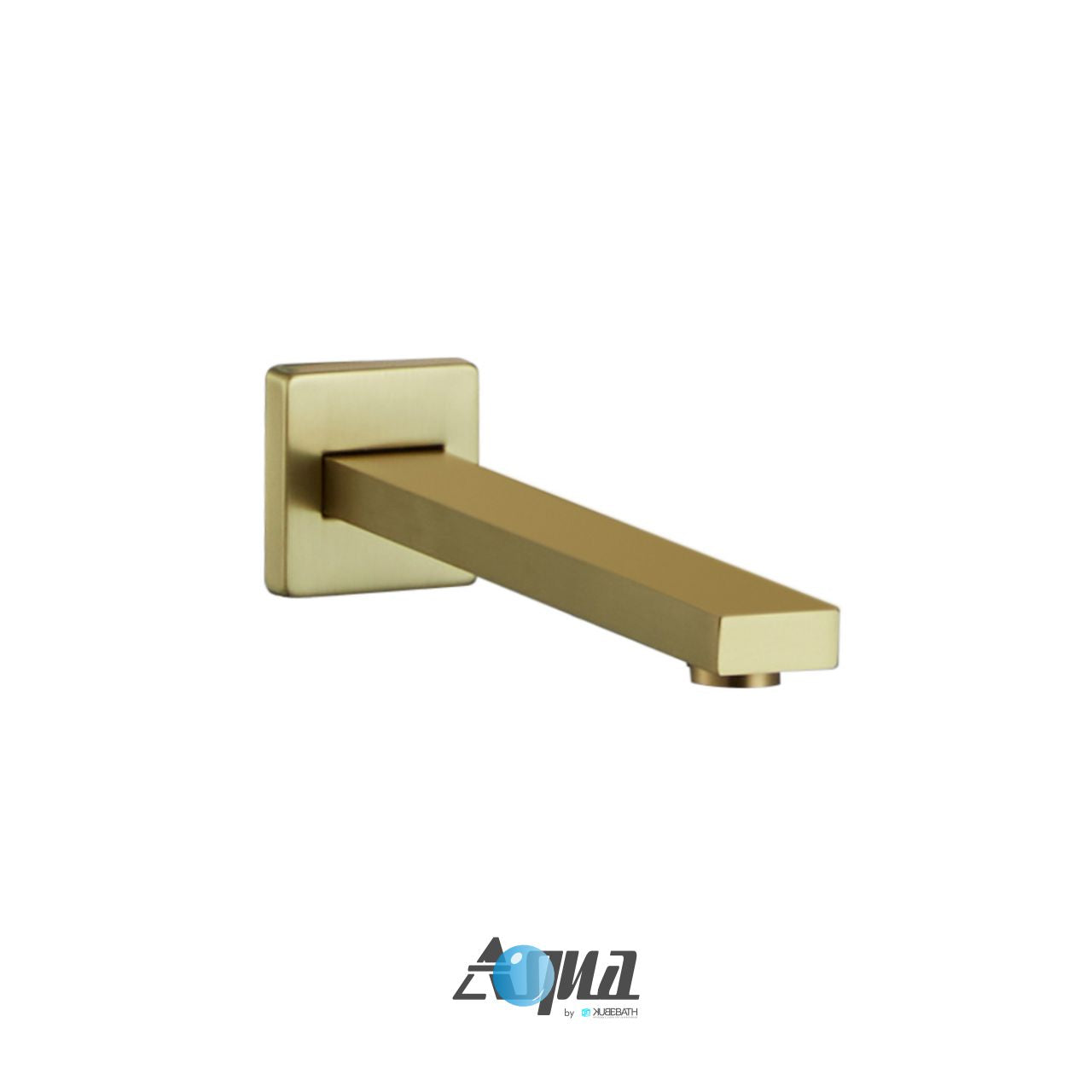 Aqua Piazza Brushed Gold Brass Shower Set w/ 8" Ceiling Mount Square Rain Shower, Handheld and Tub Filler