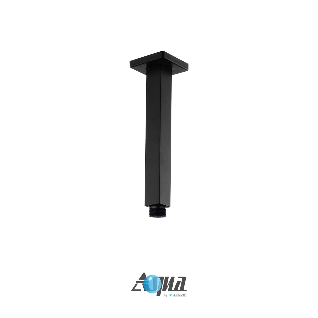 Aqua Piazza Black Shower Set w/ 12" Ceiling Mount Square Rain Shower and 4 Body Jets