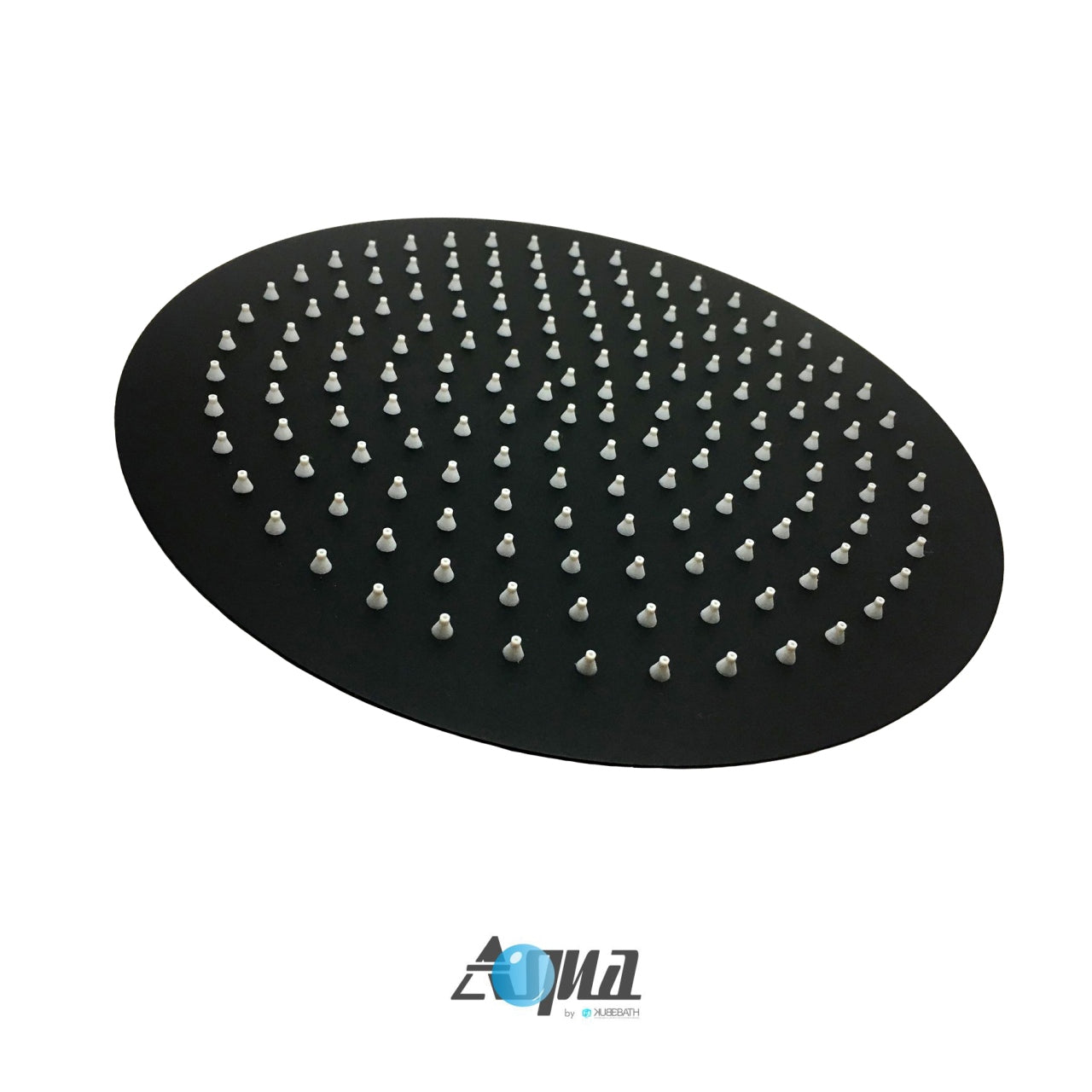 Aqua RONDO Black Brass Shower Set w/ 12" Round Rain Shower and 4 Body Jets