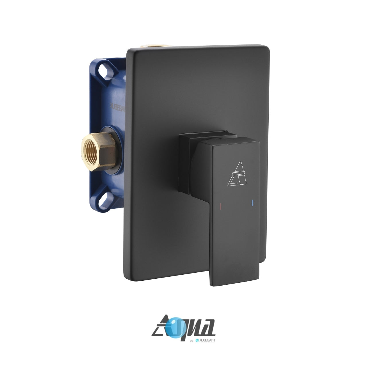 Aqua Piazza Black Shower Set w/ 8" Square Rain Shower Head