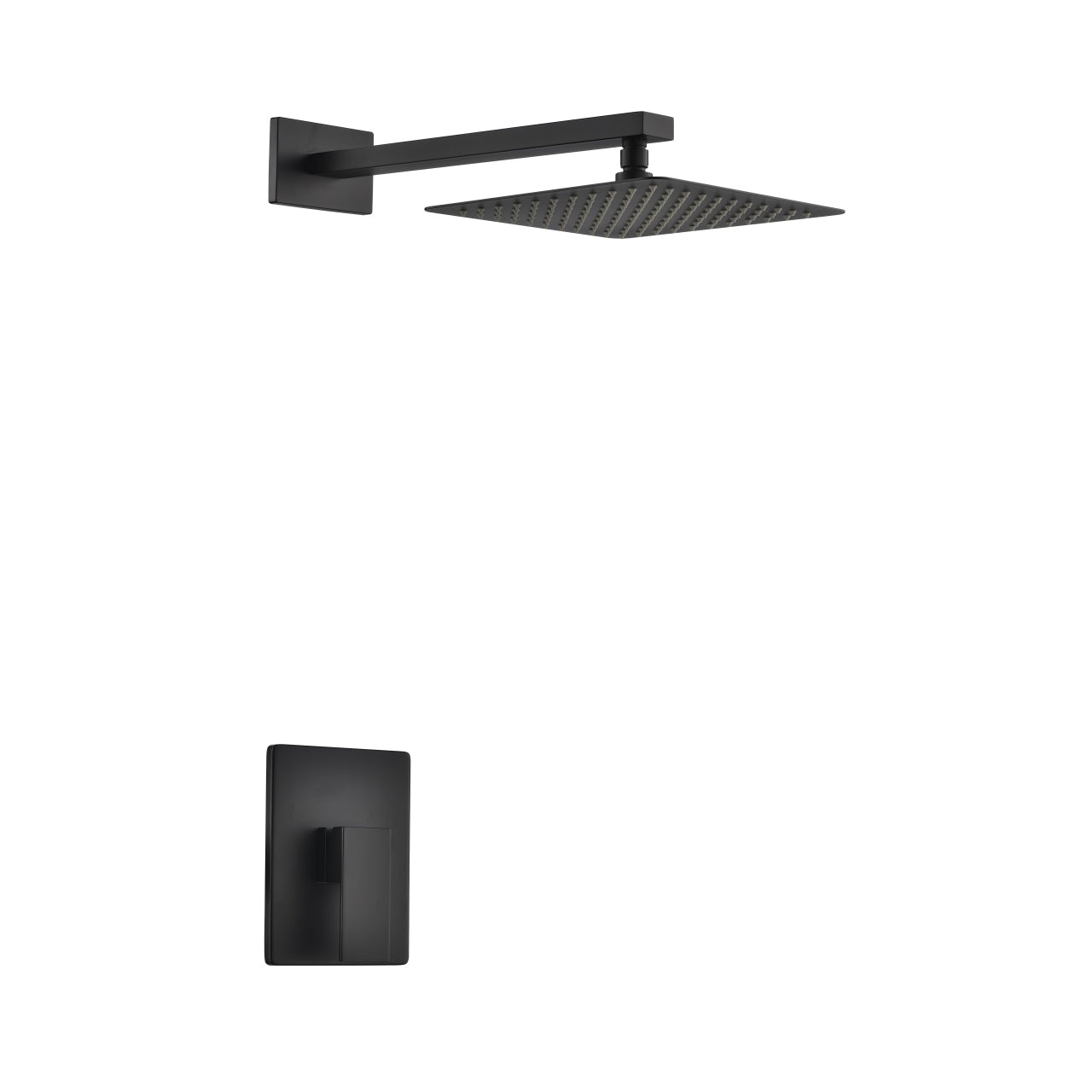 Aqua Piazza Black Shower Set w/ 12" Square Rain Shower Head
