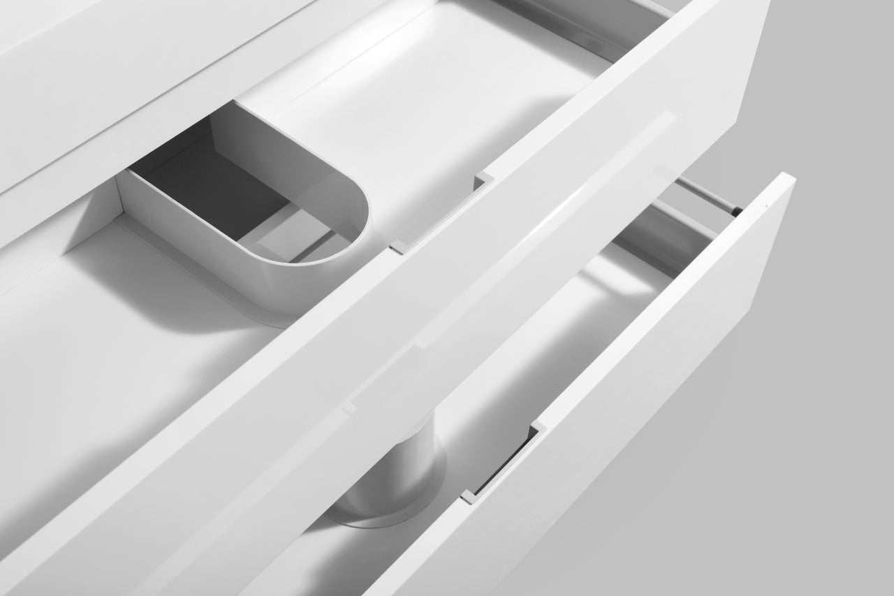 Bliss 36" High Glossy White Wall Mount Modern Bathroom Vanity