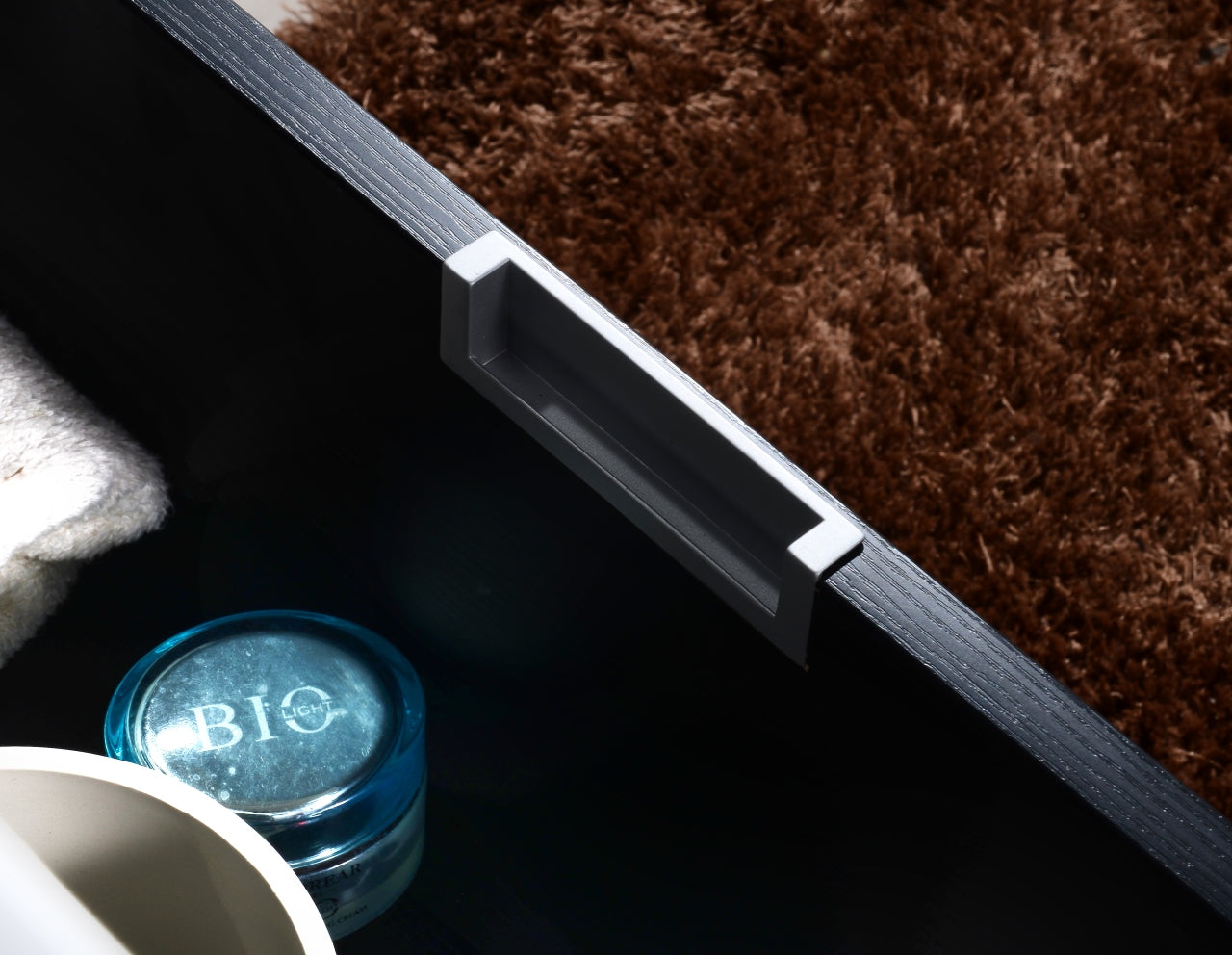 Bliss 40" Black Wood Wall Mount Modern Bathroom Vanity