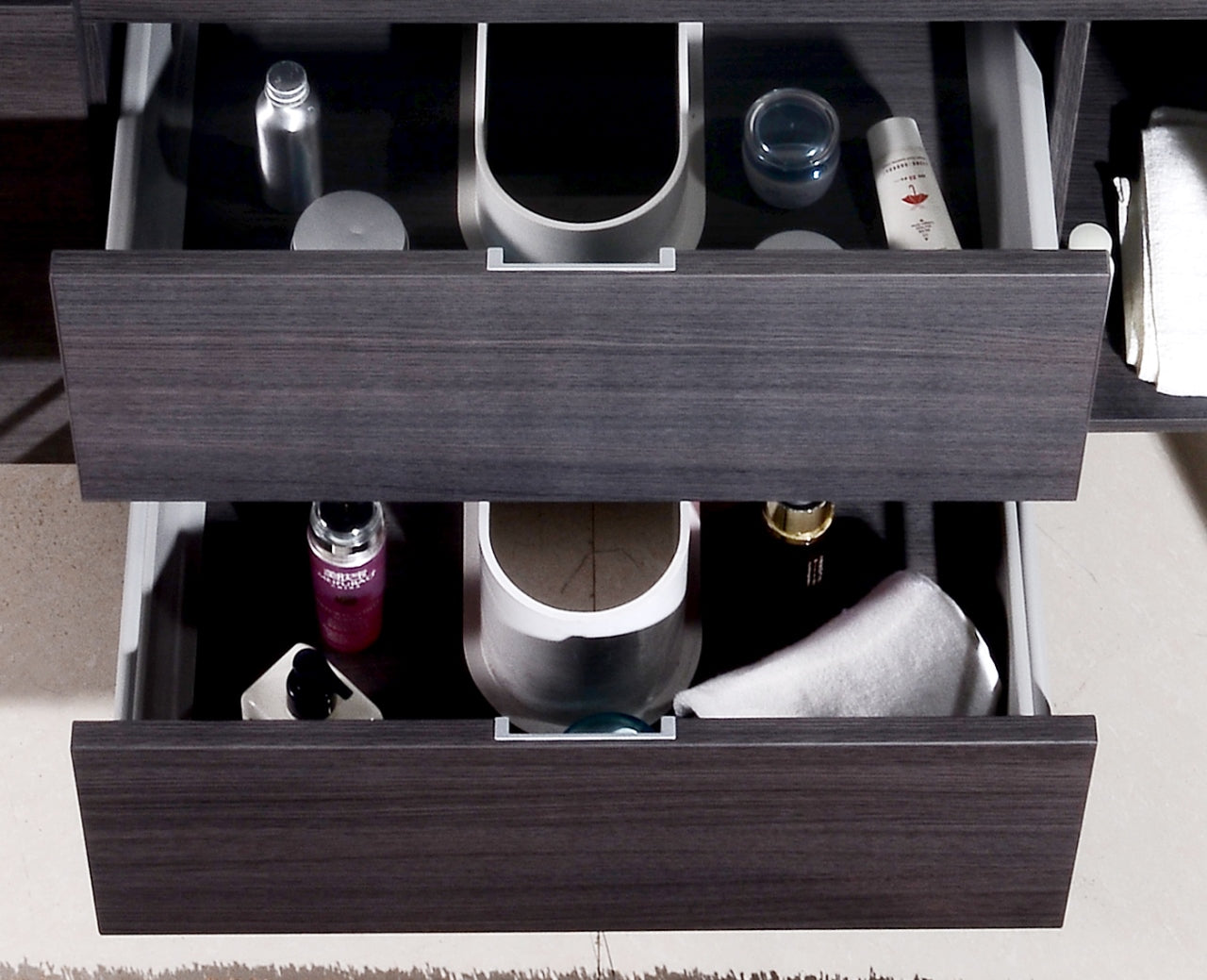 Bliss 48" Gray Oak Wall Mount Single Sink Modern Bathroom Vanity