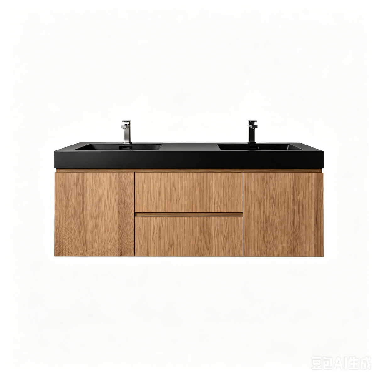 Bliss 60" Fluted Oakwood Double Sink Wall Mount Vanity - ETA Late Sept