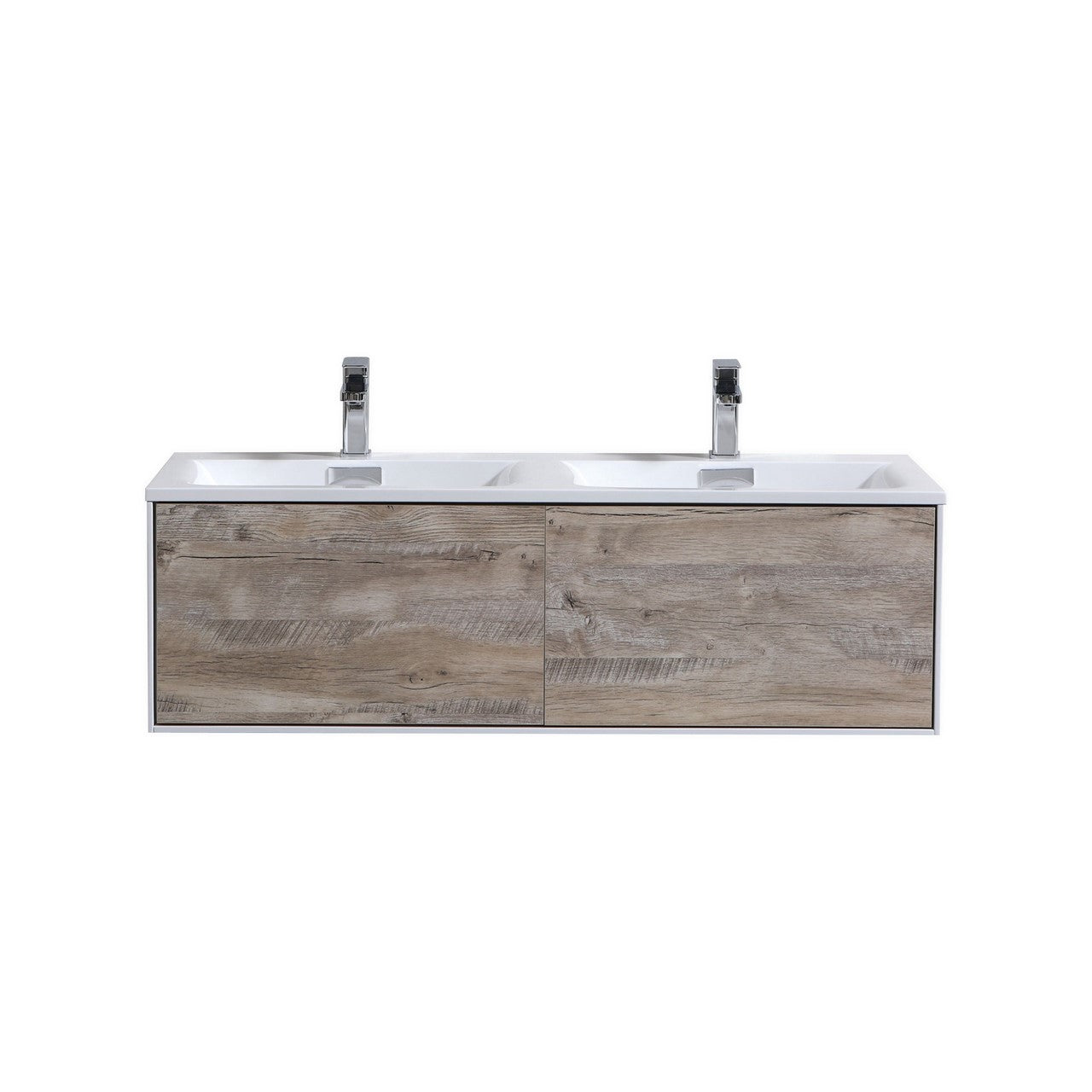 Divario 48" Nature Wood Wall Mount Modern Bathroom Vanity