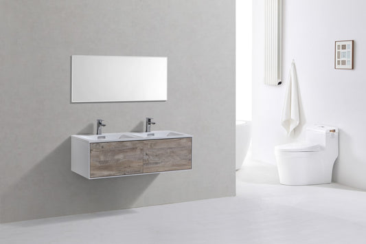 Divario 48" Nature Wood Wall Mount Modern Bathroom Vanity