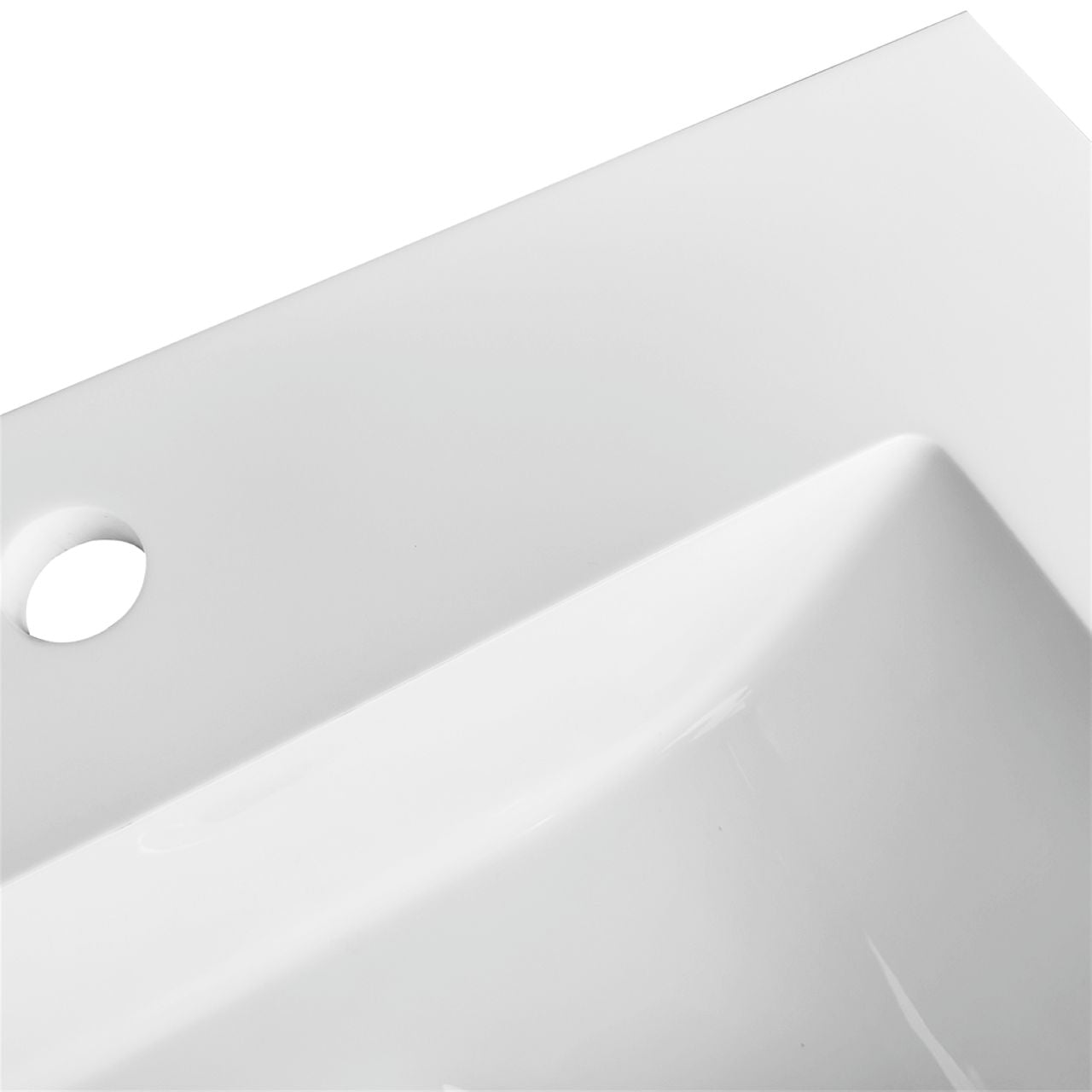 24'' x 22'' KubeBath White Quartz Counter-Top W/ Under-Mount Sink
