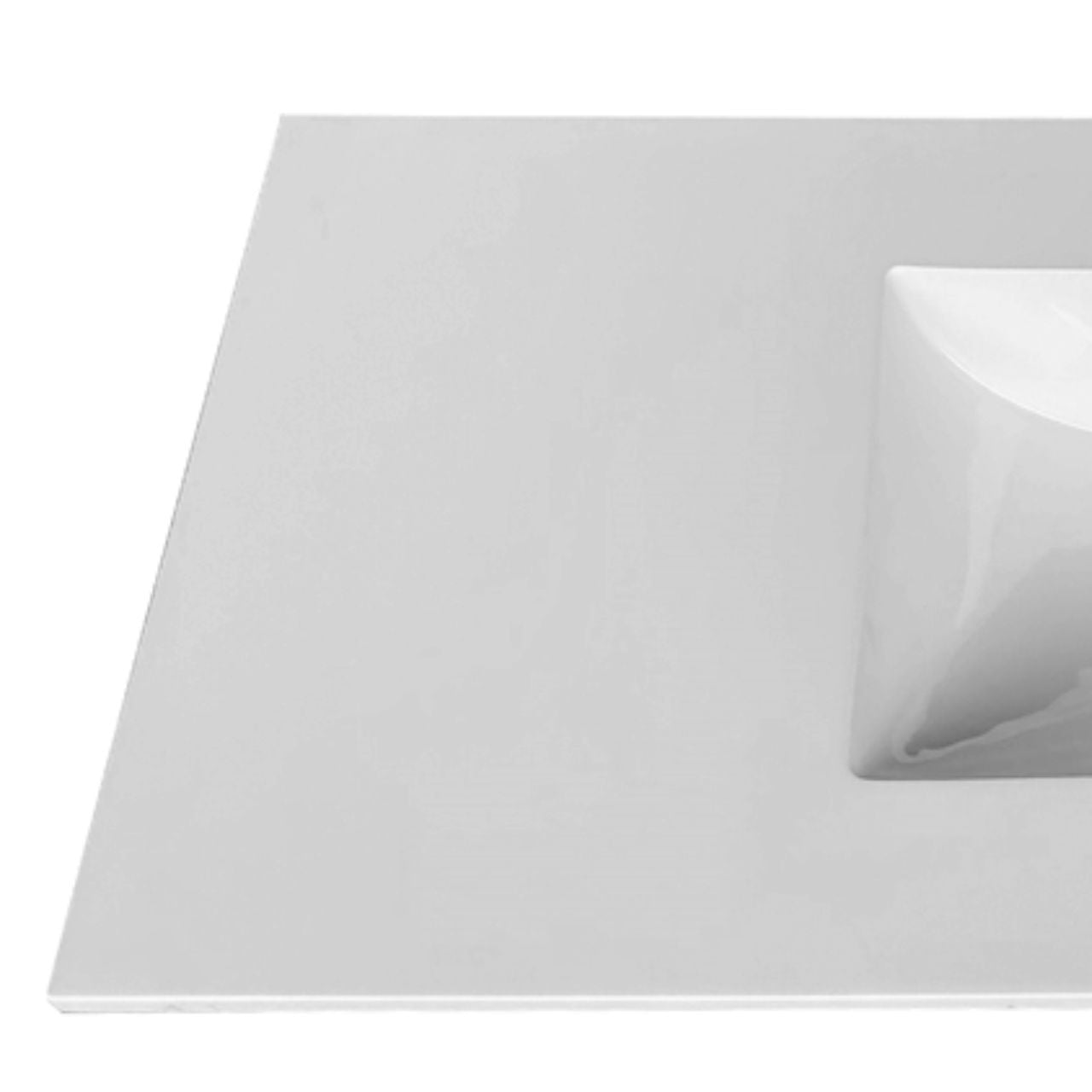 48'' x 22'' KubeBath White Quartz Counter-Top W/ Under-Mount Sink