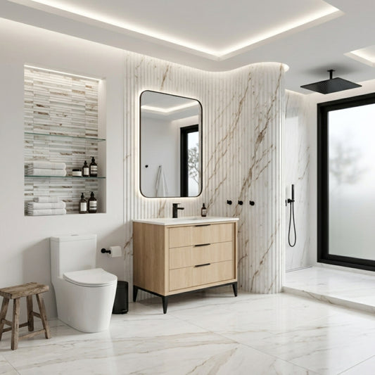 Divani 36'' Oakwood Vanity W/ Quartz Counter Top