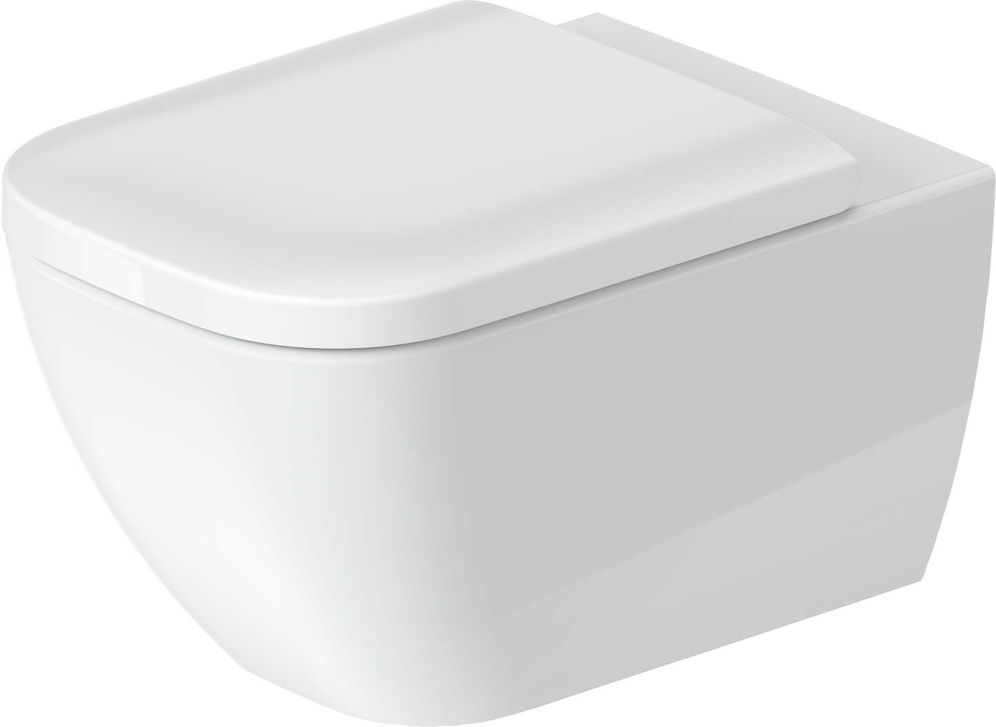 Duravit HAPPY Wall-Mounted Toilet Bowl w/ Soft Close Seat and Cover White