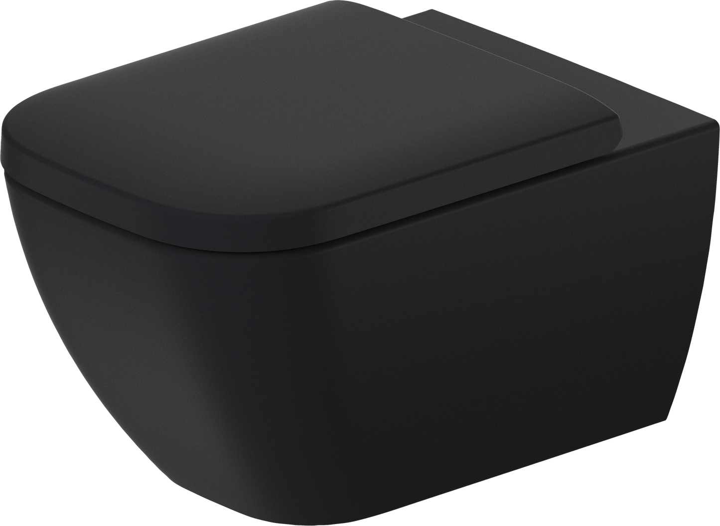 Duravit HAPPY Wall-Mounted Toilet Bowl w/ Soft Close Seat and Cover Matte Black