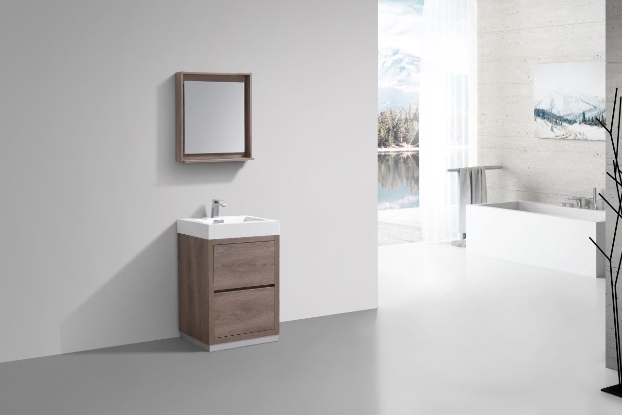 Bliss 24" Butternut Floor Mount Modern Bathroom Vanity