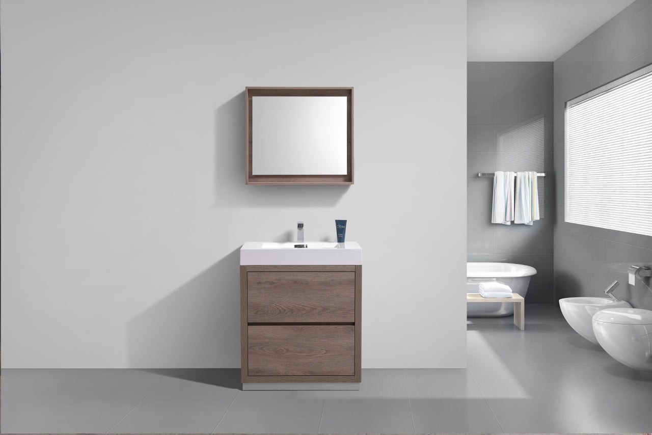 Bliss 24" Butternut Floor Mount Modern Bathroom Vanity