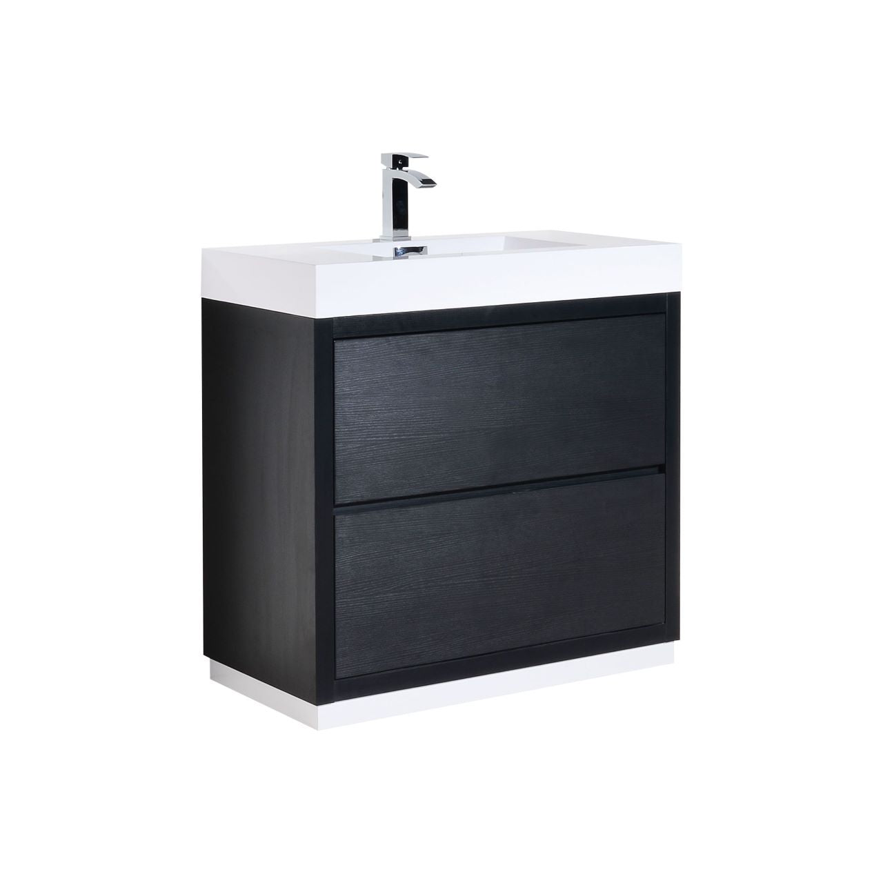 Bliss 36" Black Floor Mount Modern Bathroom Vanity