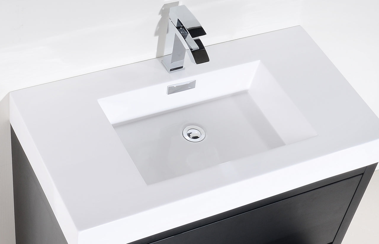 Bliss 36" Black Floor Mount Modern Bathroom Vanity