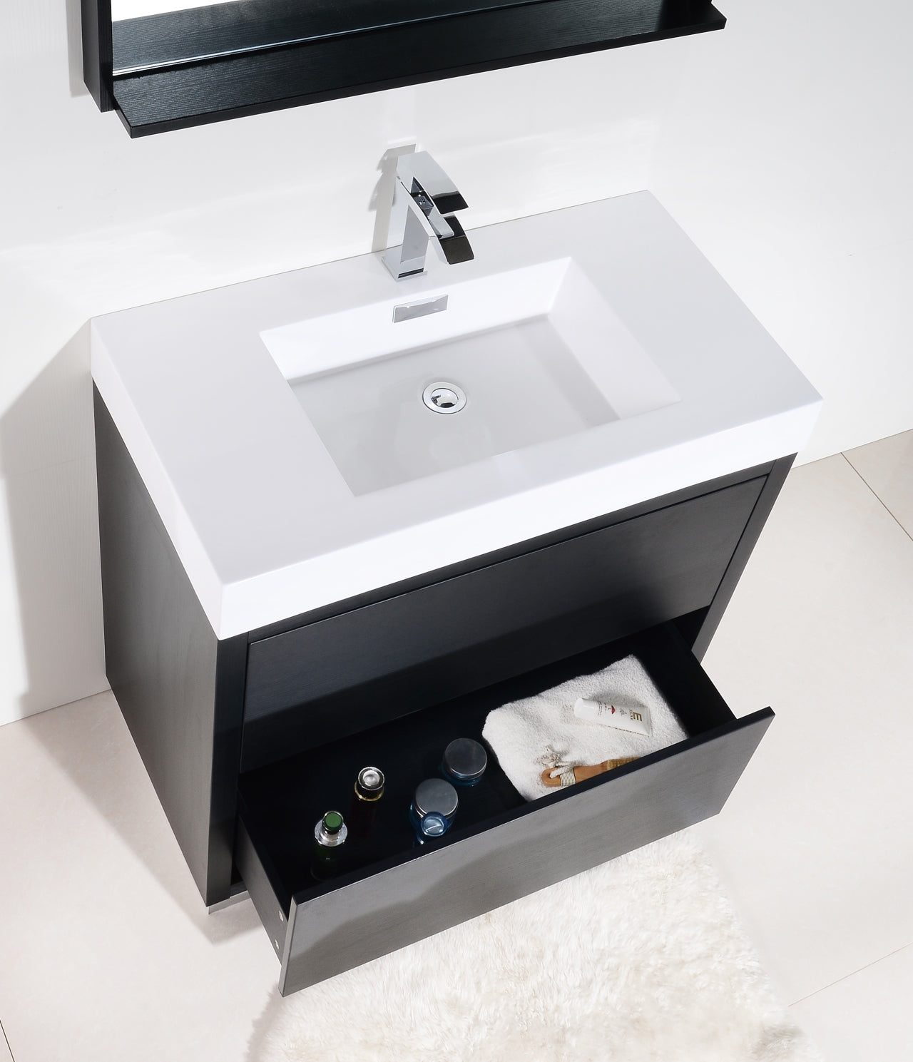 Bliss 36" Black Floor Mount Modern Bathroom Vanity