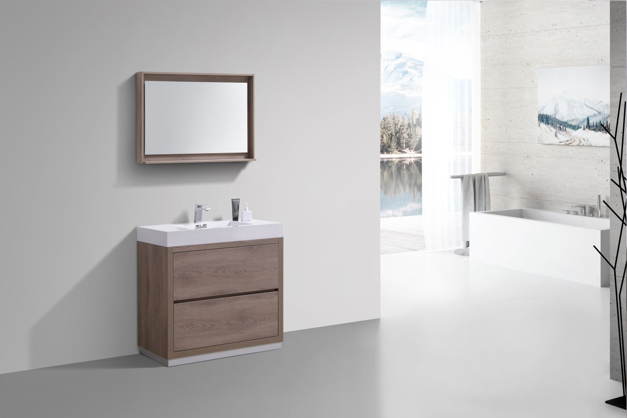Bliss 36" Butternut Floor Mount Modern Bathroom Vanity
